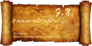 Farkas Nátán névjegykártya